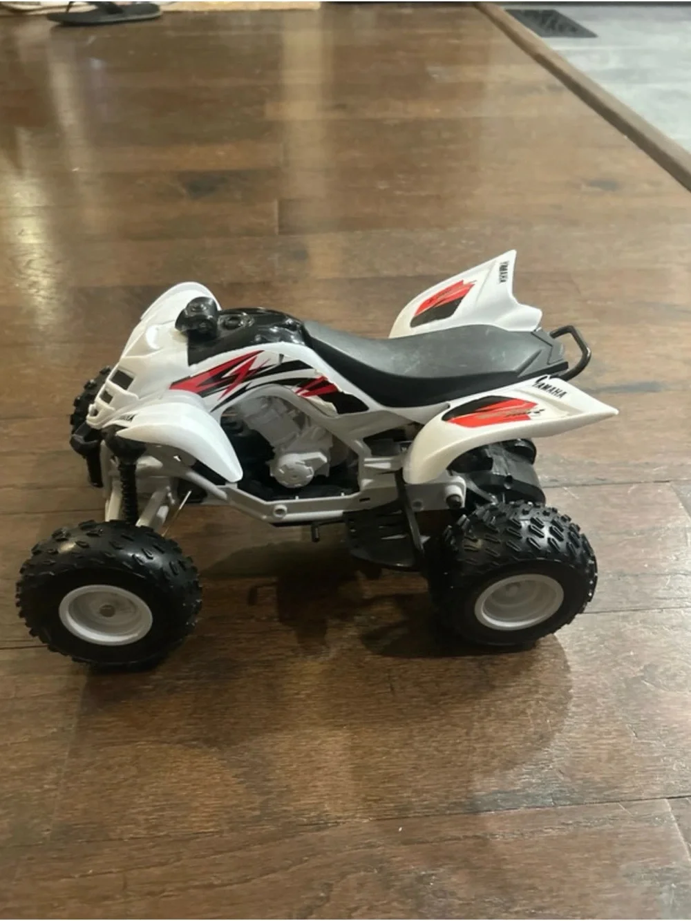 Yamaha White and Black Kids ATV Toy with Red Accents